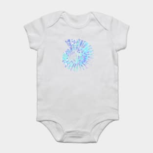 Nautilus Shell Design in Blue , Purple and Mint Paint Strokes Pattern Baby Bodysuit